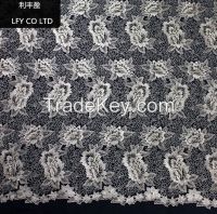 High density big flower Africa lace fabric with breads grown dress embroidered lace fabric