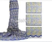 Fashion French embroidered lace fabric with sequins