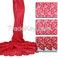 6 different colors High quality fashion embroidered lace fabric guipre lace fabric wholesale