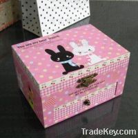 Hotsale pink rectangle wood muisc box , music jewel box , necklace box