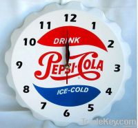 Bottle Cap shaped decor plastic wall clock