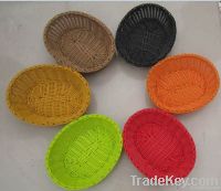 Hand woven pp plastic bread basket