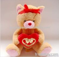 Classic teddy plush toy with red  kerchief