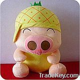 plush cute McDull with pineapple shaped
