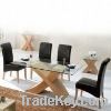 wooden dining set , home furniture, X shape wood legs design