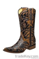 Western Tooled Boots mod.1005, genuine leather made in Mexico