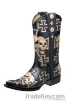 Western Tooled Boots mod.1006, genuine leather made in Mexico