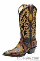 Western Tooled Boots mod.1016, genuine leather made in Mexico