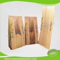 Custom printed Toast bag bread paper kraft bags clear window