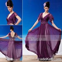 Purple Short Sleeves Pageant Dress 81332
