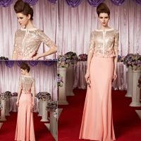Coniefox #30386 Pink Elegant Sequin Half Sleeve Women Evening Dress 2014