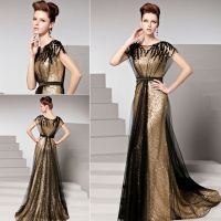 Coniefox Evening Dress #81516 Wholesale Cap Sleeve 2014 New Long Women Fashion Dress