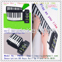 88 Keys Roll Up Piano MIDI cable out
