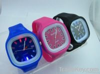 silicone jelly watch slap band watch with led light