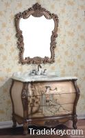 European antique solid wood bathroom cabinet