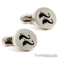 Novelty Black Animal Painted Cuff links