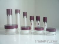Straight Round Shaped Acrylic Cream Jar &amp; Lotion Bottle