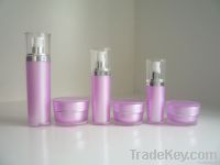 Slanted Shaped Acrylic Cream Jar &amp; Lotion Bottle