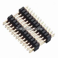 PCB Connectors, 1.0 x 1.0mm Pitch Pin Header Board Spacer, Dual-row, Straight