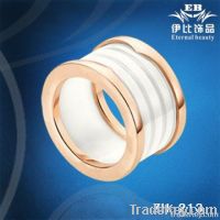 Fashion IP Plated White Ceramic Ring