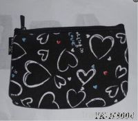 promotional black cotton canvas cosmetic bag pouch