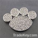 Fashion 925 sterling silver brooch with cz
