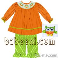 Cute owl girl pants set