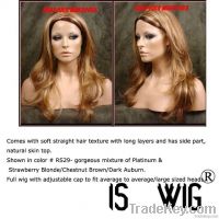 Long layer wig wigs Blonde/Brown/Auburn Mix #RS29