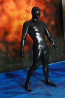 CATR Full Coverage latex rubber catsuit back 3 way zipper