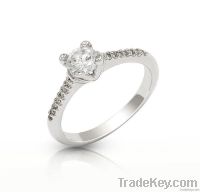 micro pave silver cz ring