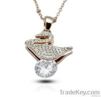 diamond swan pendant