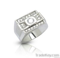 Custom silver zircon ring