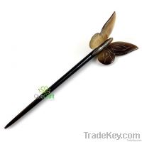 Butterfly Handmade Organic Horn Hair Stick