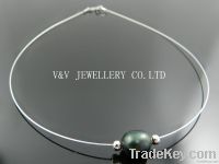 Quick-selling product Freshwater Pearl choker Made of 925 Silver