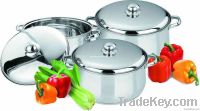 6pcs capsuled bottom belly stock pot sets with s/s lid