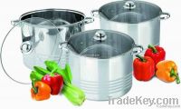 6pcs tall capsuled bottom stock pot sets with glass lid