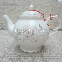 bone china porcelain ceramic tea pot with handle