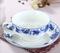 Bar & Banquet White porcelain cup saucer / ceramics cup and saucer/ coffee set