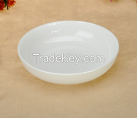plain white porcelain soup plates, salad plates, pasta plates
