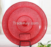 Hand made glass plate with different color