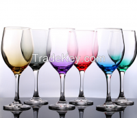 colored Stem goblet Glass, glass cup