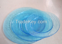 Handmade glass plate designed glass cake plate