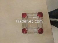 square glass ashtray with color