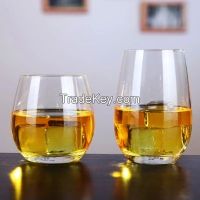 handmade plain clear thick bottom tumbler drinking glass