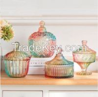 glass storage container jar for candy,tea, food container,glass pot