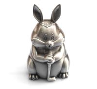 Custom metal rabbit shaped coin bank for promotional