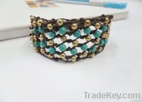 Net Turquoise Brass Hippie Bracelet