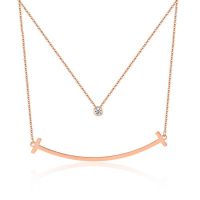 Rose gold-tone stainless steel pendant necklaces for women jewelry