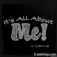 it's all about me letter rhinestone transfer