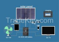 100W solar home use system for DC TV &FAN